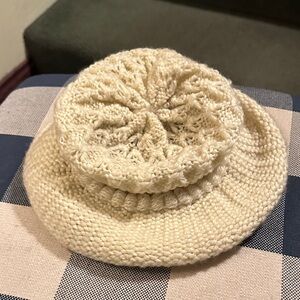 Vintage Superb Glove Co Cream Knit Hat with Textured Finish